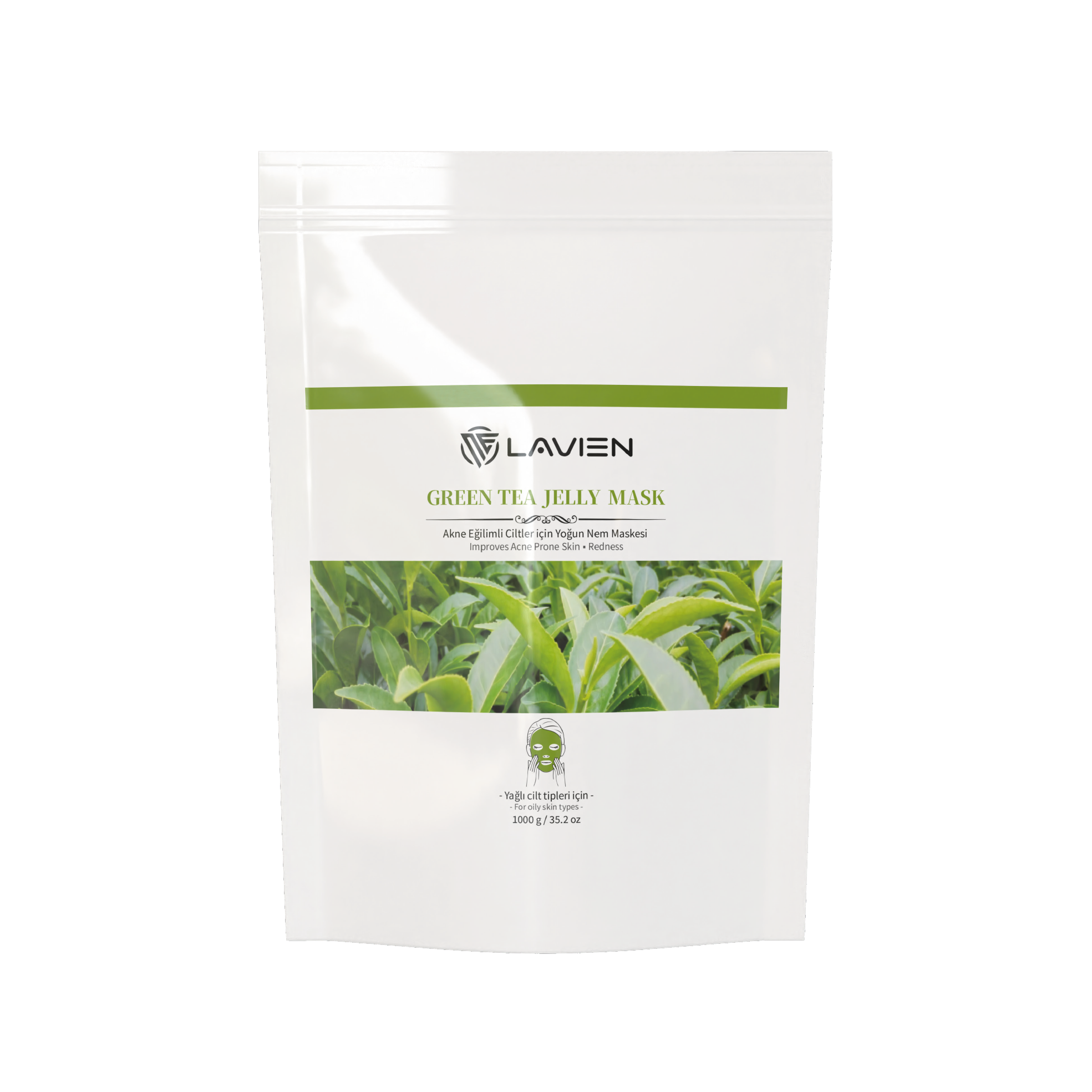 Lavien Green Tea (Yeşil Çay) Jelly Mask | Akne ve Yağlanma Karşıtı Toz Maske