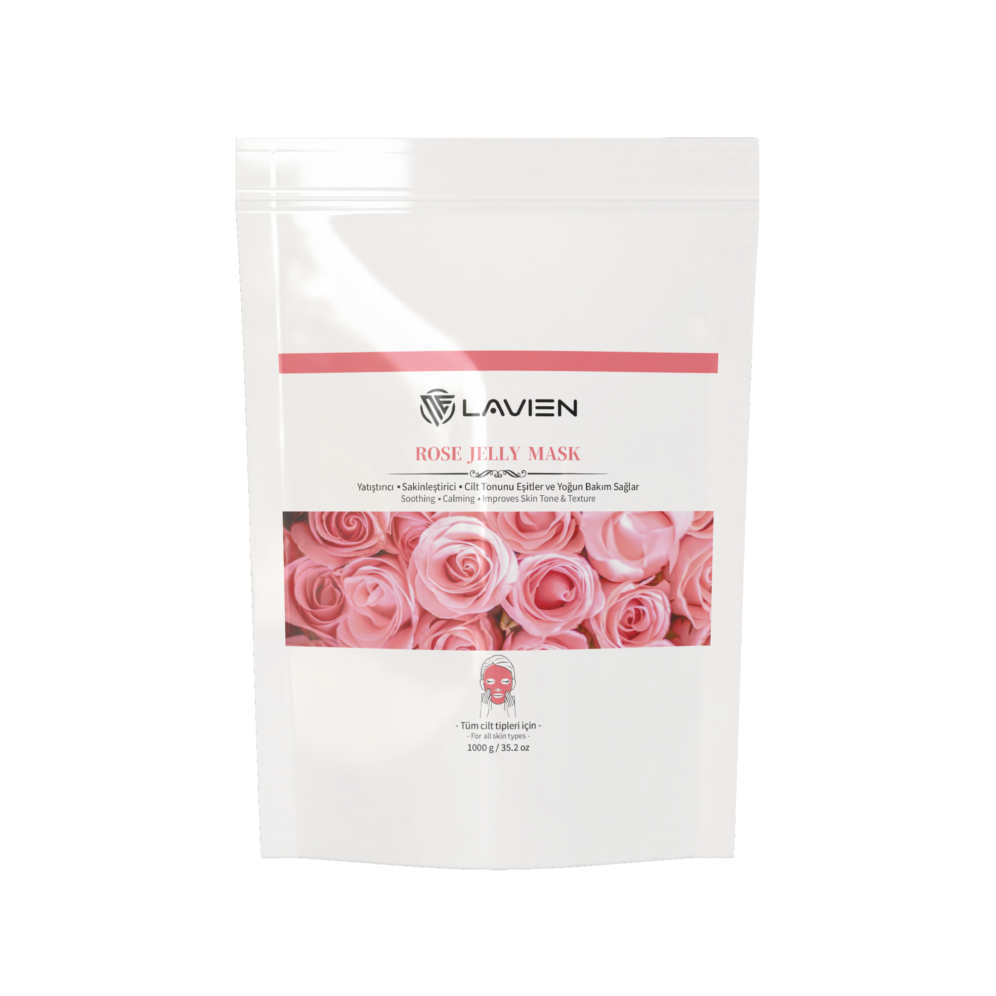 Lavien Rose (Gül) Jelly Mask | Nemlendirici & Sıkılaştırıcı Toz Maske